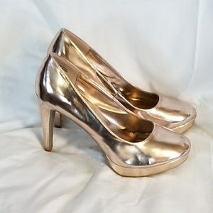 Rose Gold Metallic Stiletto Heels